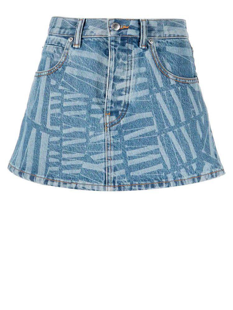 商品Alexander Wang|Alexander Wang Awny Logo Golf Mini Denim Skirt,价格¥1780-¥2117,第1张图片