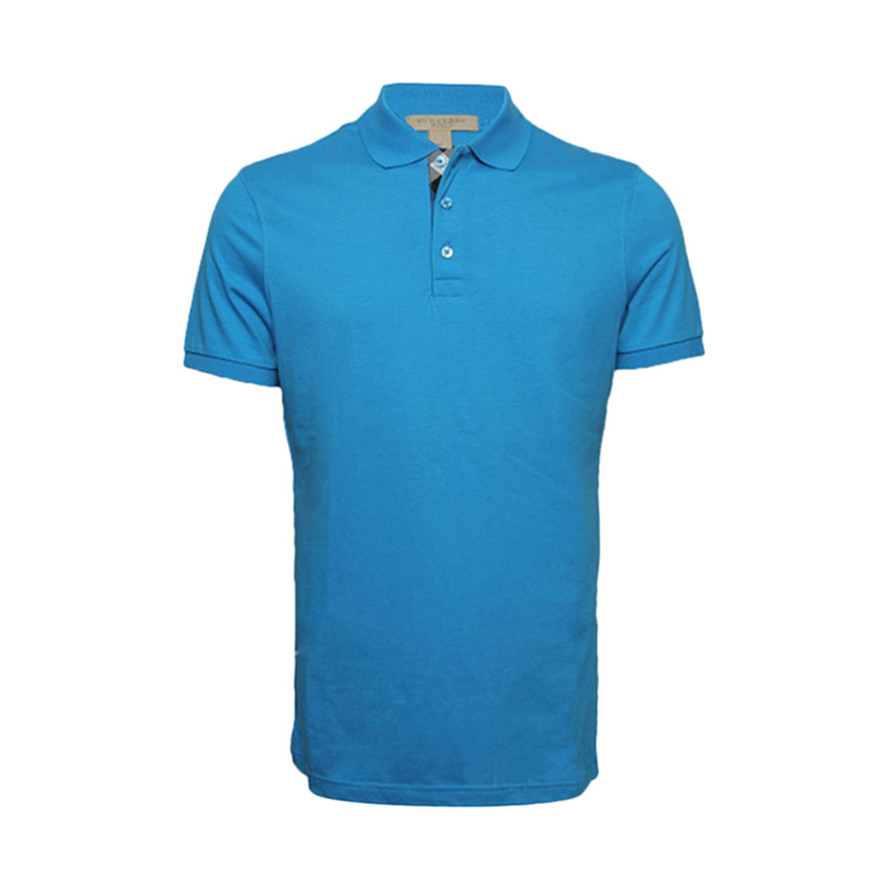 Burberry 博柏利 男士淡蓝色纯棉格子短袖Polo衫 3915374商品第1张图片规格展示