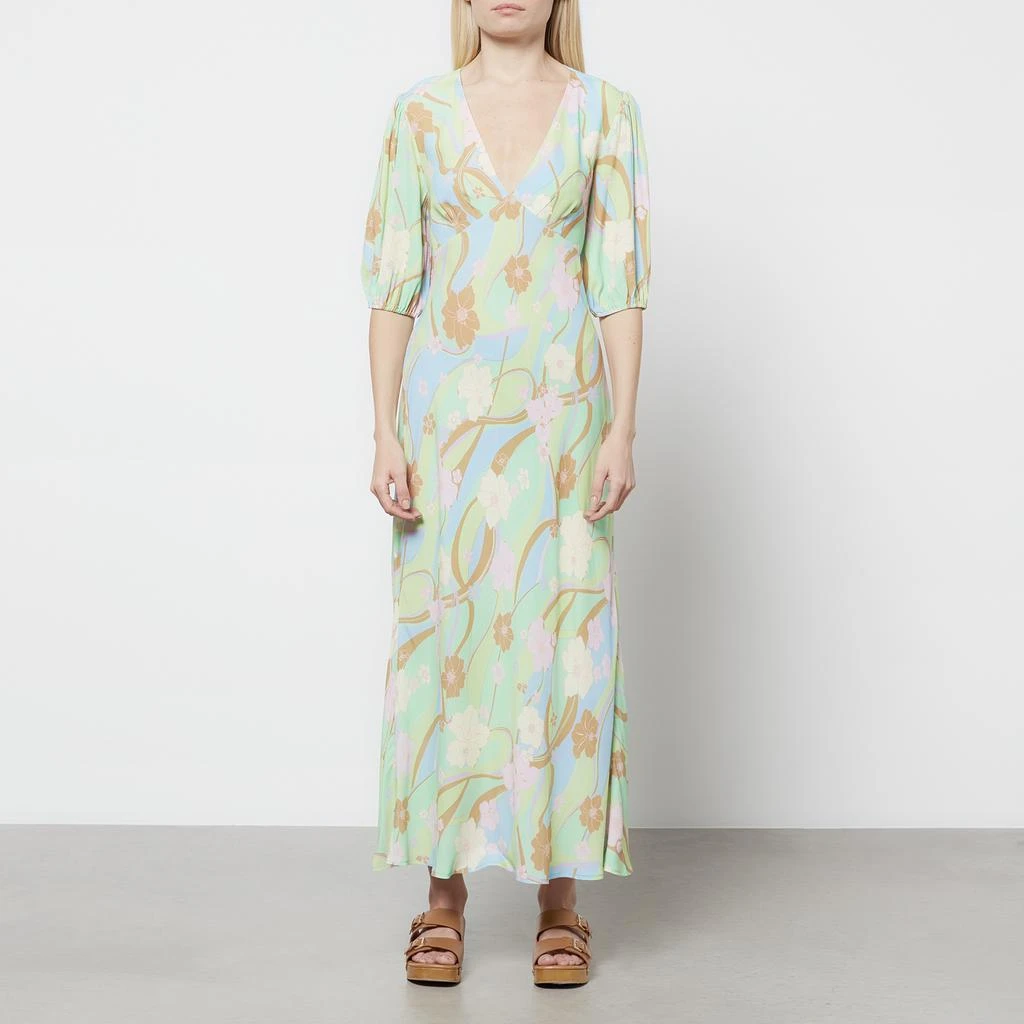 商品Rixo|RIXO Women's Steph Midi Dress - Pastel Hibiscus Wave,价格¥547,第1张图片