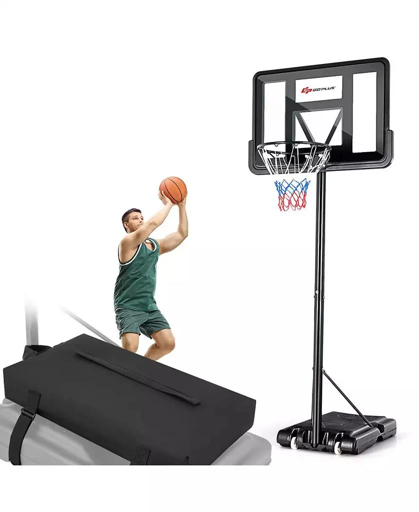 商品Costway|Portable Basketball Hoop Stand Adjustable Height with Shatterproof Sandbag Wheels,价格¥1265,第1张图片