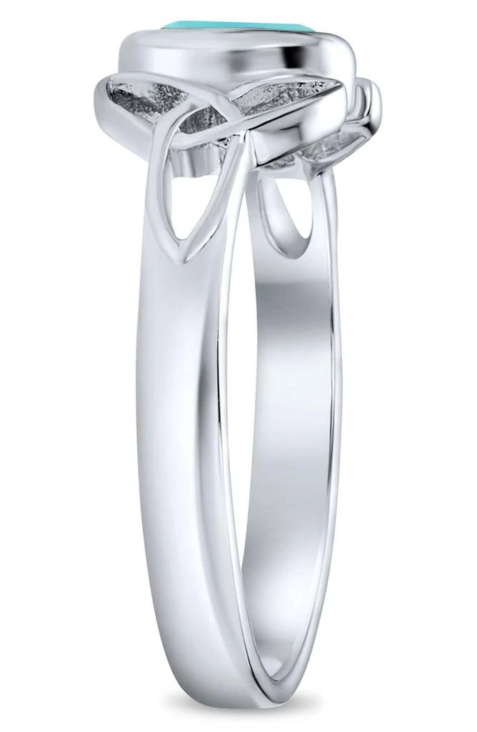 商品BLING JEWELRY|Rhodium Plated Sterling Silver Turquoise Celtic Trinity Knot Ring,价格¥206,第2张图片详细描述