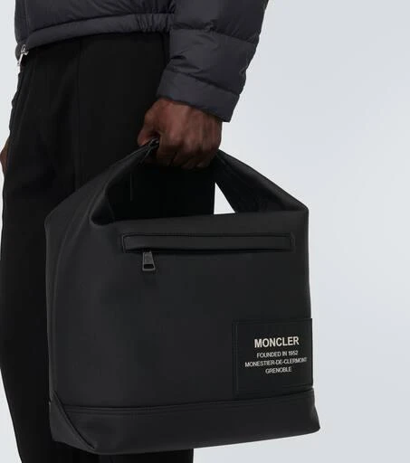 商品Moncler|Leather-trimmed tote bag,价格¥9568,第3张图片详细描述