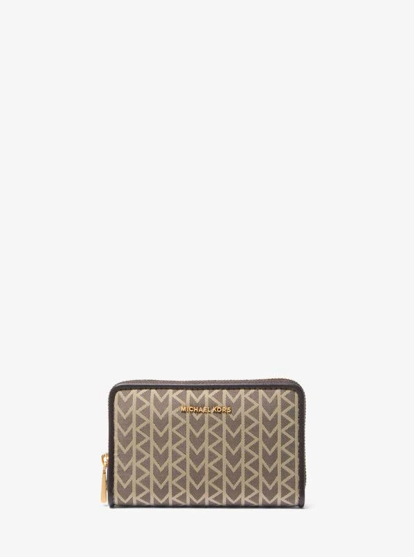 商品Michael Kors|Jet Set Small MK2000 Logo Jacquard Wallet,价格¥306,第1张图片