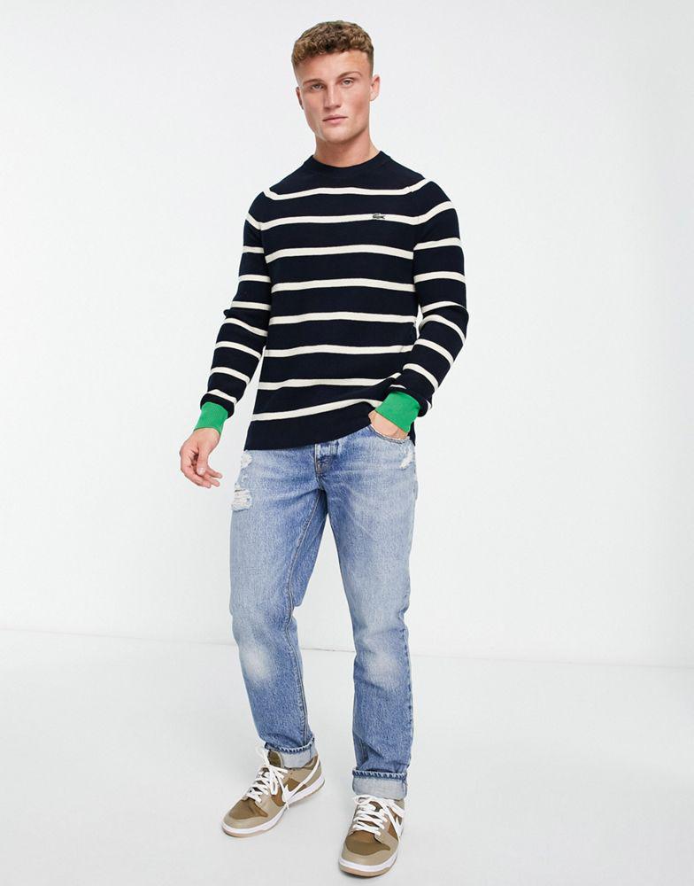 Lacoste striped jumper in black商品第4张图片规格展示