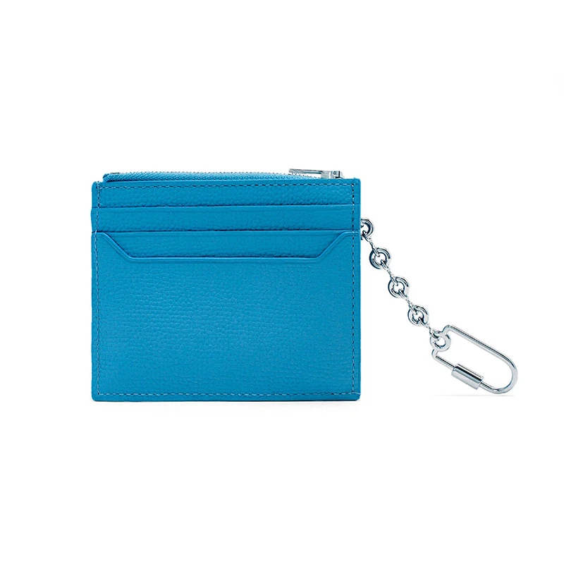 LOEWE/罗意威 22新款 女士湖蓝色鹅卵石纹牛皮革徽标扣方形链条硬币卡片包C821R89X01-5183 商品