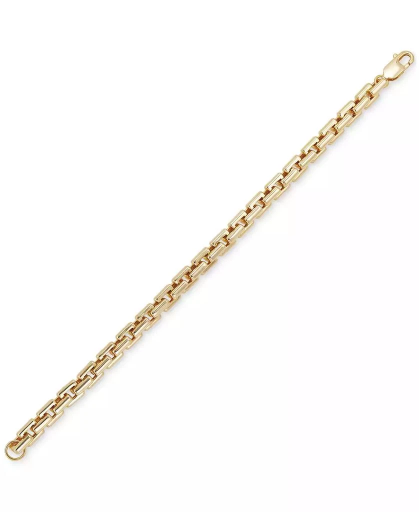 商品Macy's|Men's Square Link Bracelet in 18k Gold-Plated Sterling Silver,价格¥1533,第4张图片详细描述