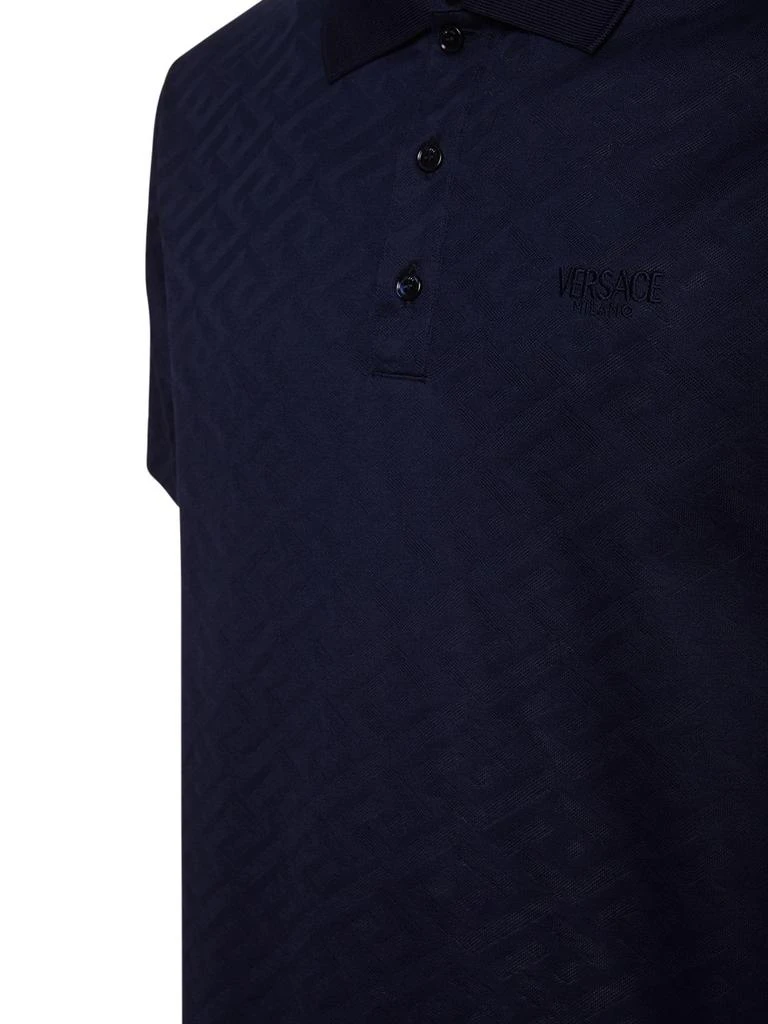 商品Versace|Greca Jacquard Cotton Piqué Polo,价格¥3789,第3张图片详细描述