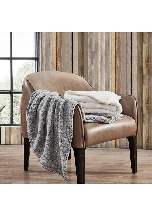 商品Eddie Bauer|Bauer Eb Solid Mingled 1 Piece Sherpa Throw,价格¥136,第3张图片详细描述