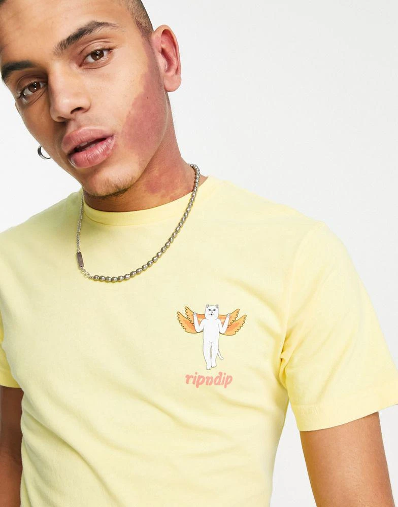 商品Rip N Dip|RIPNDIP heady angel back print t-shirt in yellow,价格¥186,第3张图片详细描述
