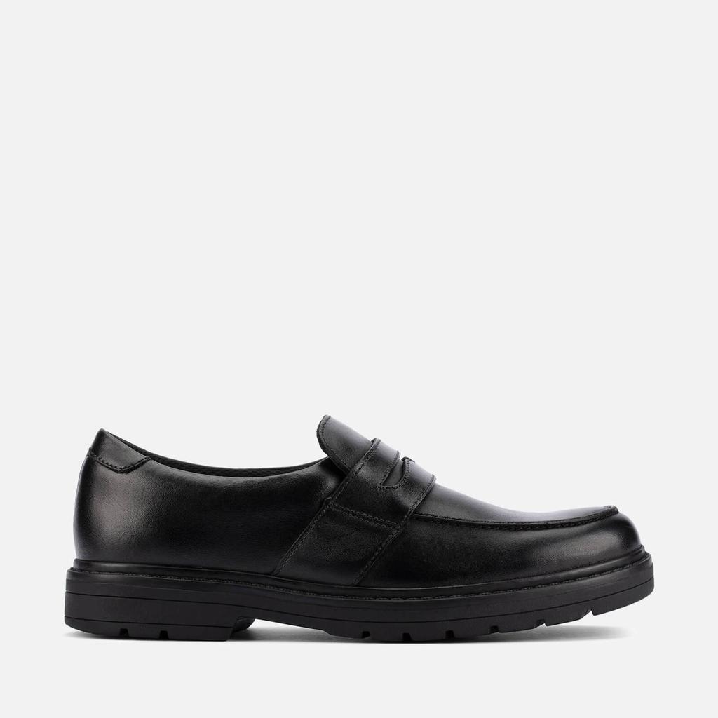 Clarks Youth Loxham Craft School Shoes - Black Leather商品第1张图片规格展示