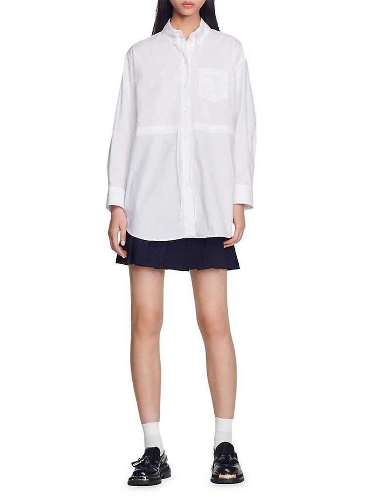 商品Sandro|Acre Cotton Poplin Button Down Shirt,价格¥1260,第2张图片详细描述