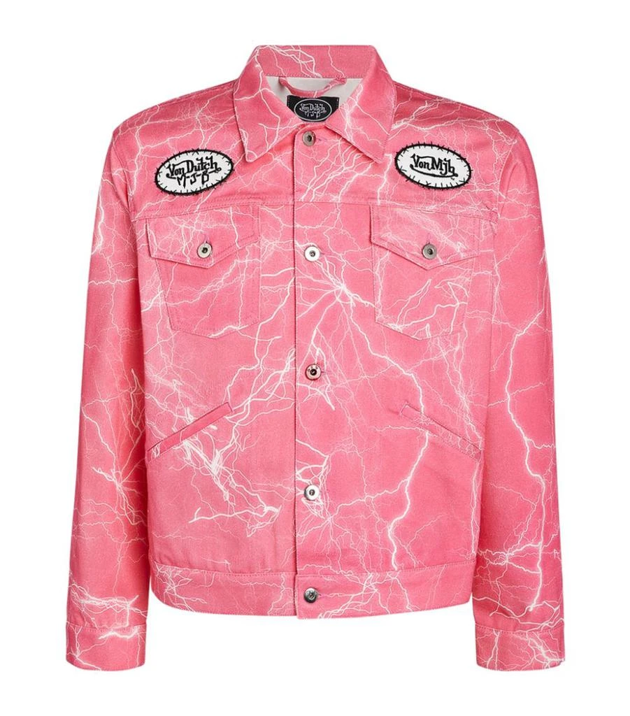 商品MJB Marc Jacques Burton|x Von Dutch Denim Marble Lightning Jacket,价格¥4171,第1张图片
