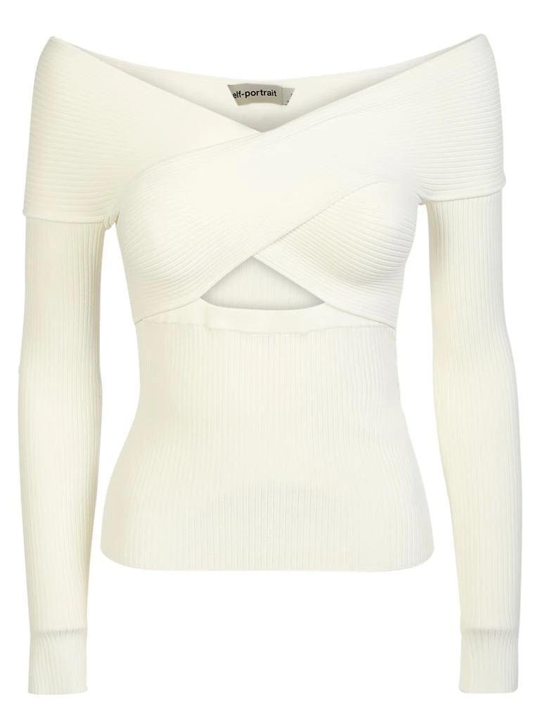 商品Self Portrait|SELF-PORTRAIT SELF PORTRAIT TOP WITH CROSSOVER NECKLINE AND CUT-OUT DETAIL,价格¥1955,第1张图片