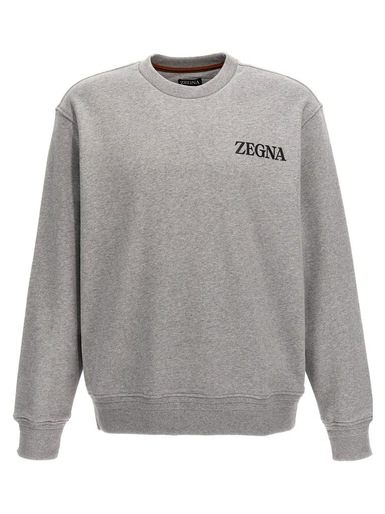 Ermenegildo Zegna Logo Embossed Crewneck Sweatshirt商品第1张图片规格展示