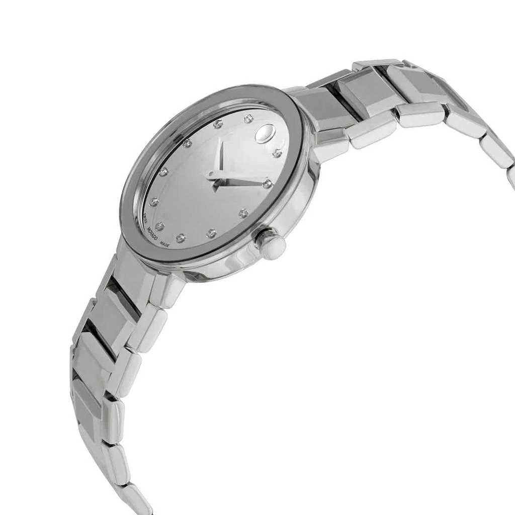 商品Movado|Quartz Diamond Silver Museum Dial Ladies Watch 0607548,价格¥9375,第2张图片详细描述