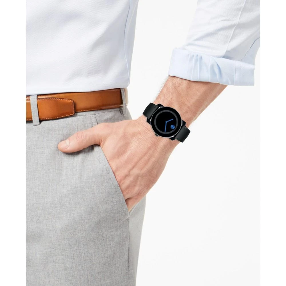 商品Movado|Men's Swiss Bold Black Leather Strap Watch 42mm 3600307,价格¥2569,第5张图片详细描述