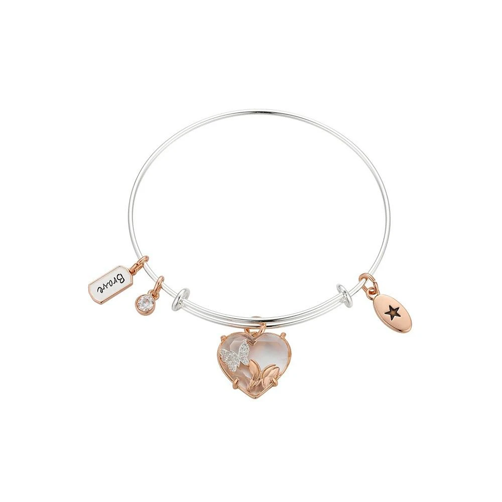 商品Unwritten|Cubic Zirconia "Brave" Butterfly Charm Bangle,价格¥153,第1张图片