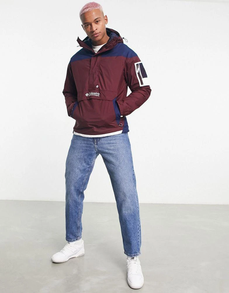商品Columbia|Columbia Challenger insulated overhead jacket in navy and burgundy,价格¥812,第3张图片详细描述