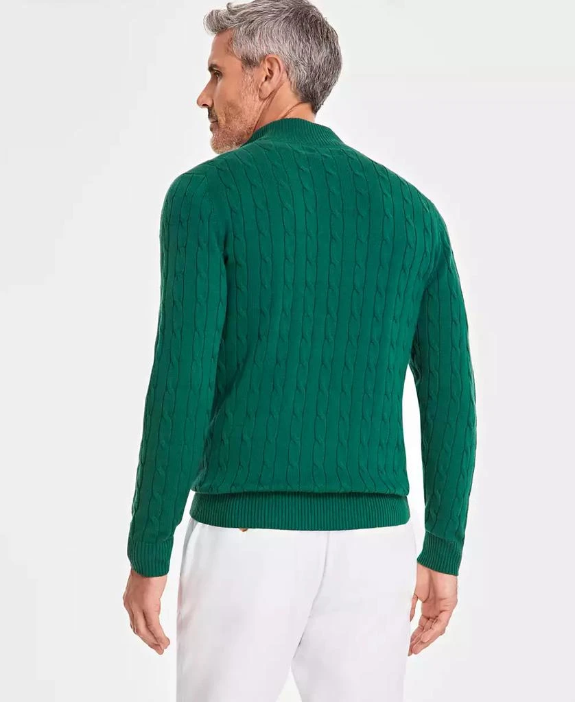 商品Club Room|Men's Cable Knit Quarter-Zip Cotton Sweater, Created for Macy's,价格¥143,第2张图片详细描述