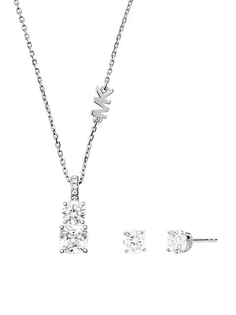 商品Michael Kors|Sterling Silver & Cubic Zirconia Necklace & Earrings Set,价格¥1455,第3张图片详细描述