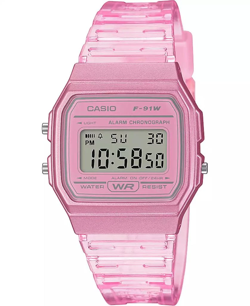 商品Casio|Unisex Digital Pink Jelly Strap Watch 35.2mm,价格¥192,第1张图片