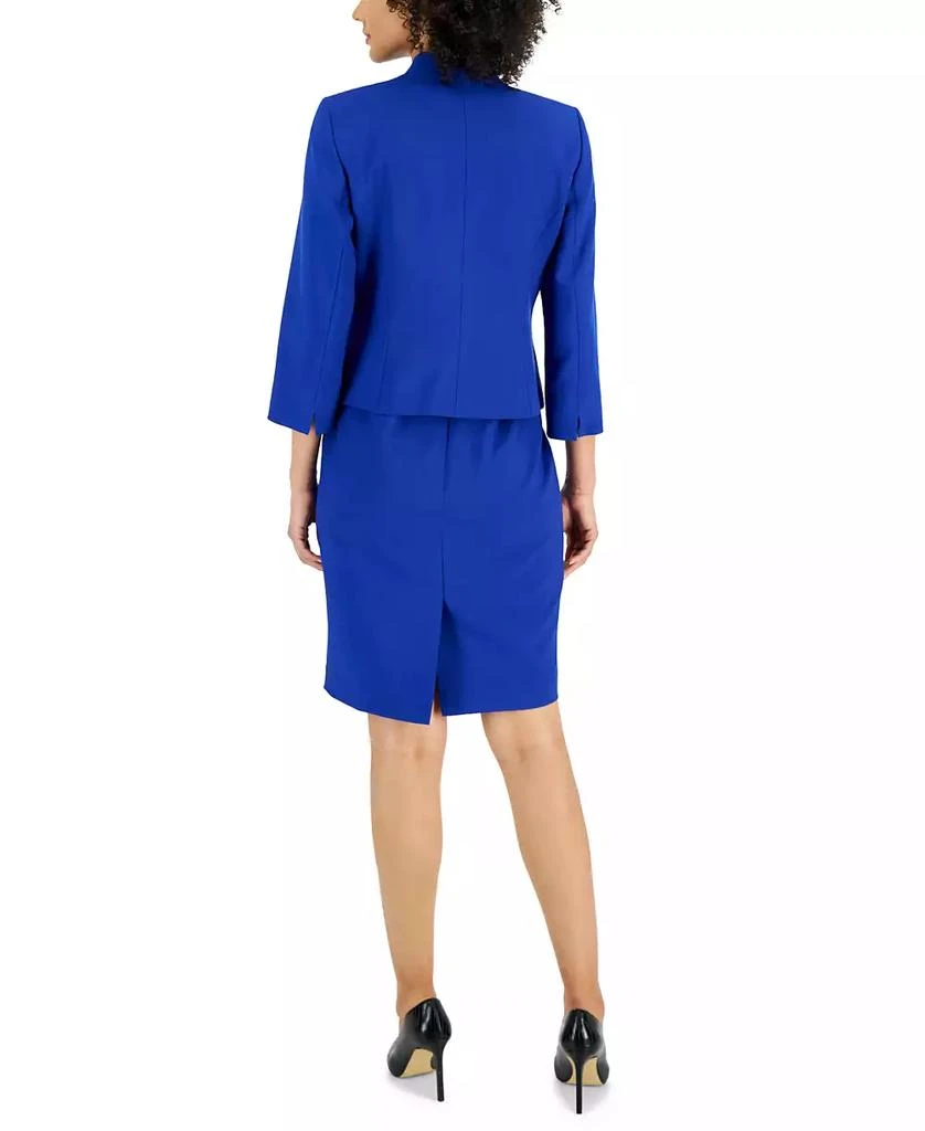 商品Le Suit|Women's Crepe Open Front Jacket & Crewneck Sheath Dress Suit Set, Regular & Petite,价格¥735,第2张图片详细描述