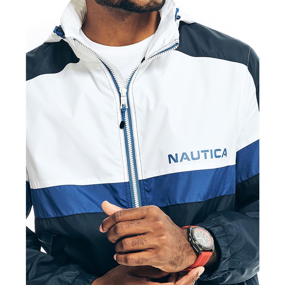 Men's Water-Resistant Colorblock Full Zip Track Jacket商品第3张图片规格展示
