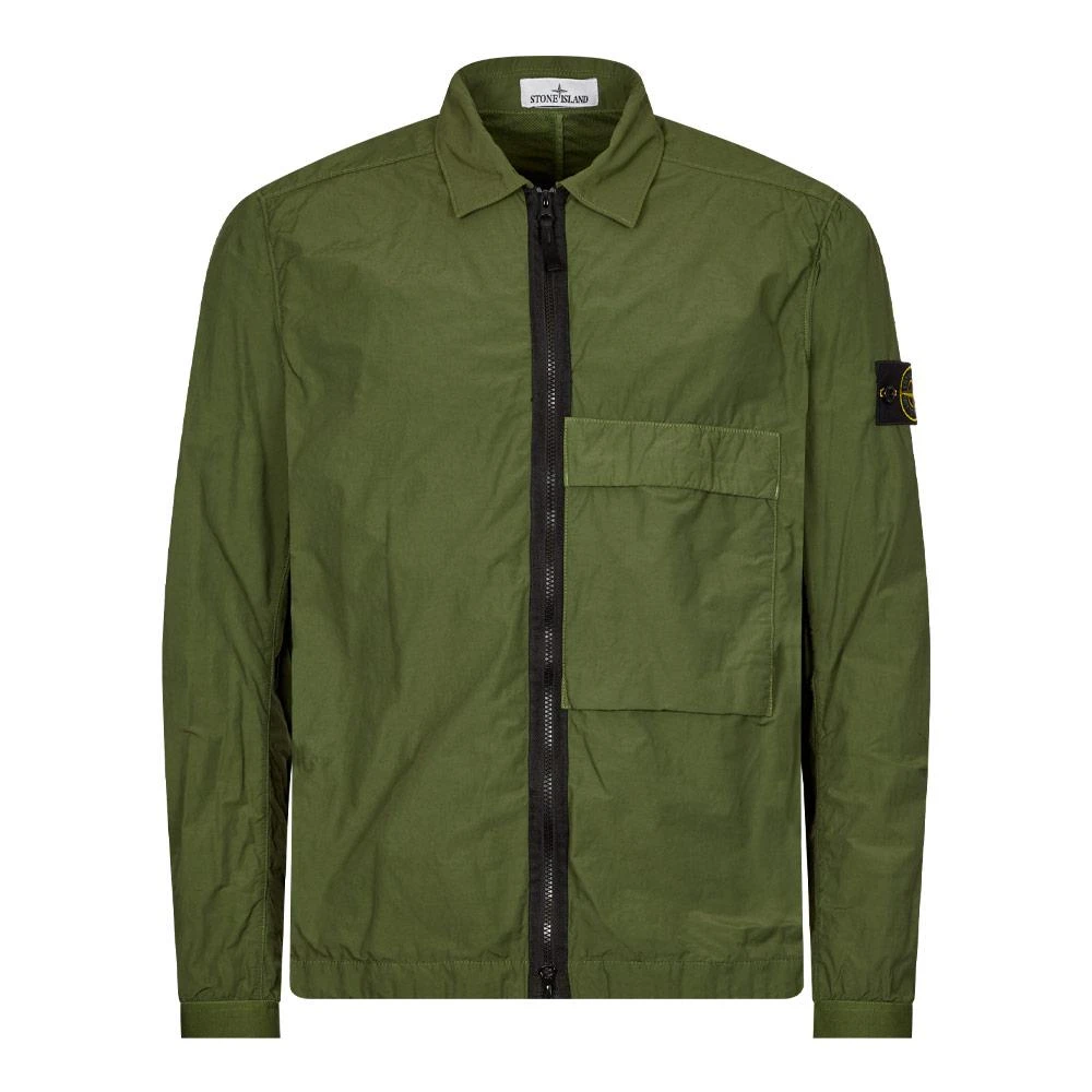 商品Stone Island|Stone Island Naslan Light Nylon Overshirt - Olive,价格¥3419,第1张图片