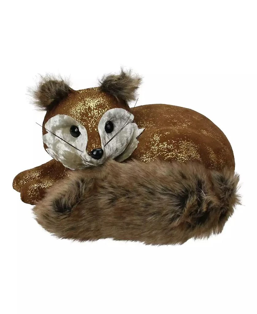 商品Northlight|16.5" Brown and Gold Fox Lying Down Christmas Table Figure,价格¥368,第1张图片