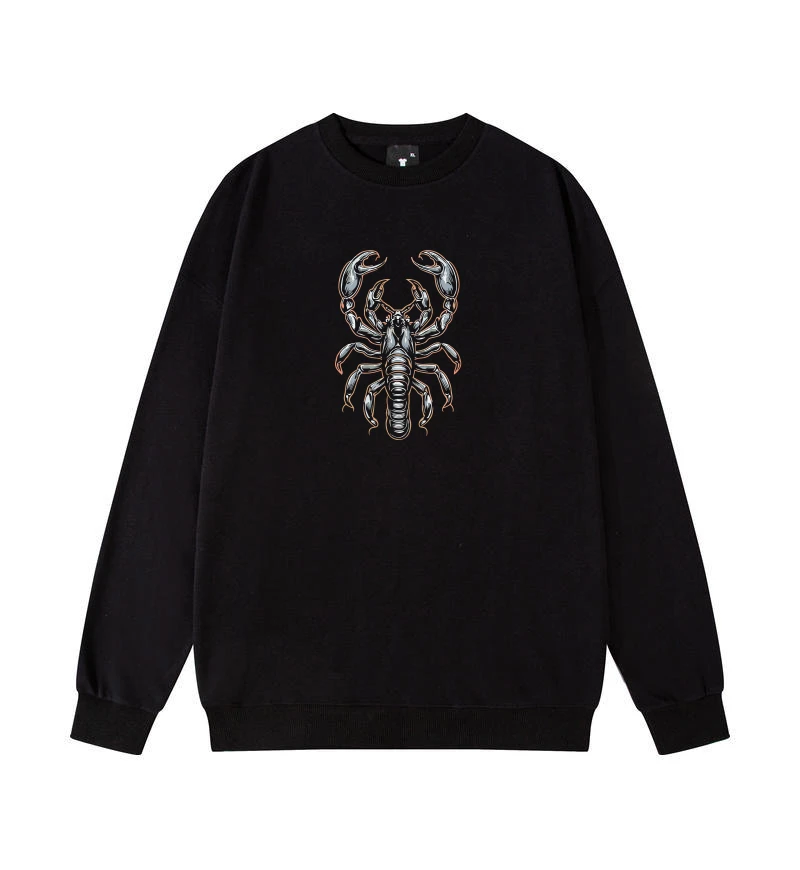 商品[国内直发] EUHERTZ|美式重磅vibe卫衣男士春秋季款潮牌圆领无帽外套长袖嘻哈套头上衣,价格¥102,第1张图片