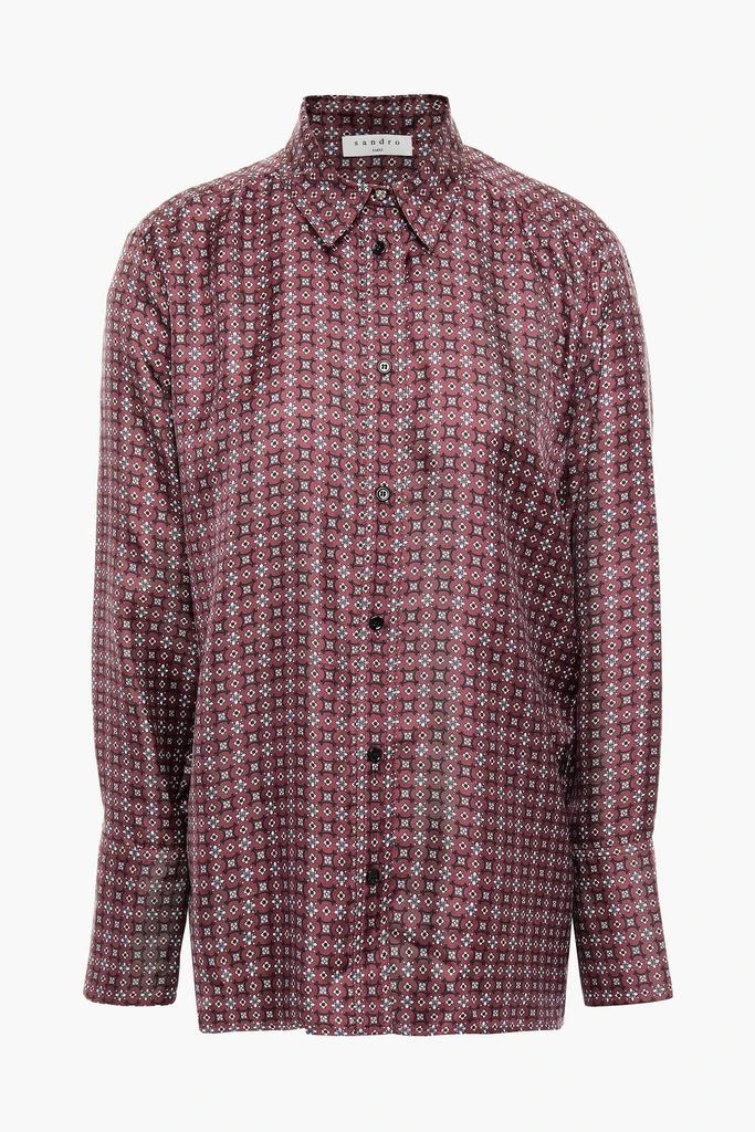 商品Sandro|Thia printed silk-twill shirt,价格¥555,第1张图片