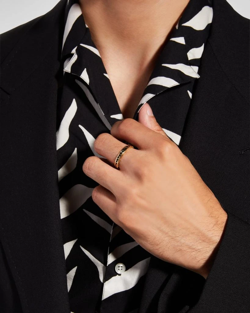 商品Marco Dal Maso|Men's Yellow Gold Manawa Black Enamel Thin Band Ring,价格¥13068,第2张图片详细描述