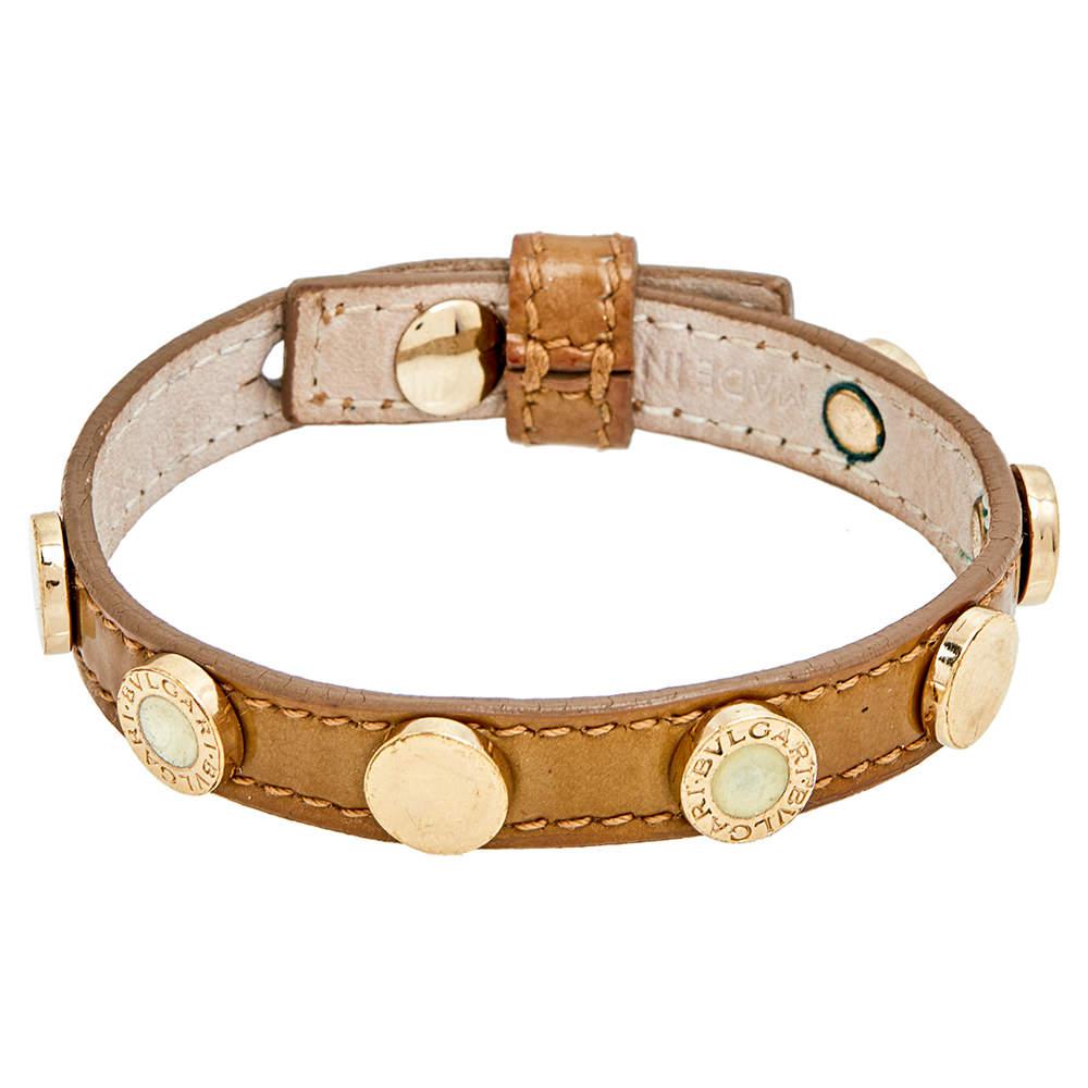 Bvlgari Beige Reversible Studded Enamel Le Bracelet商品第6张图片规格展示