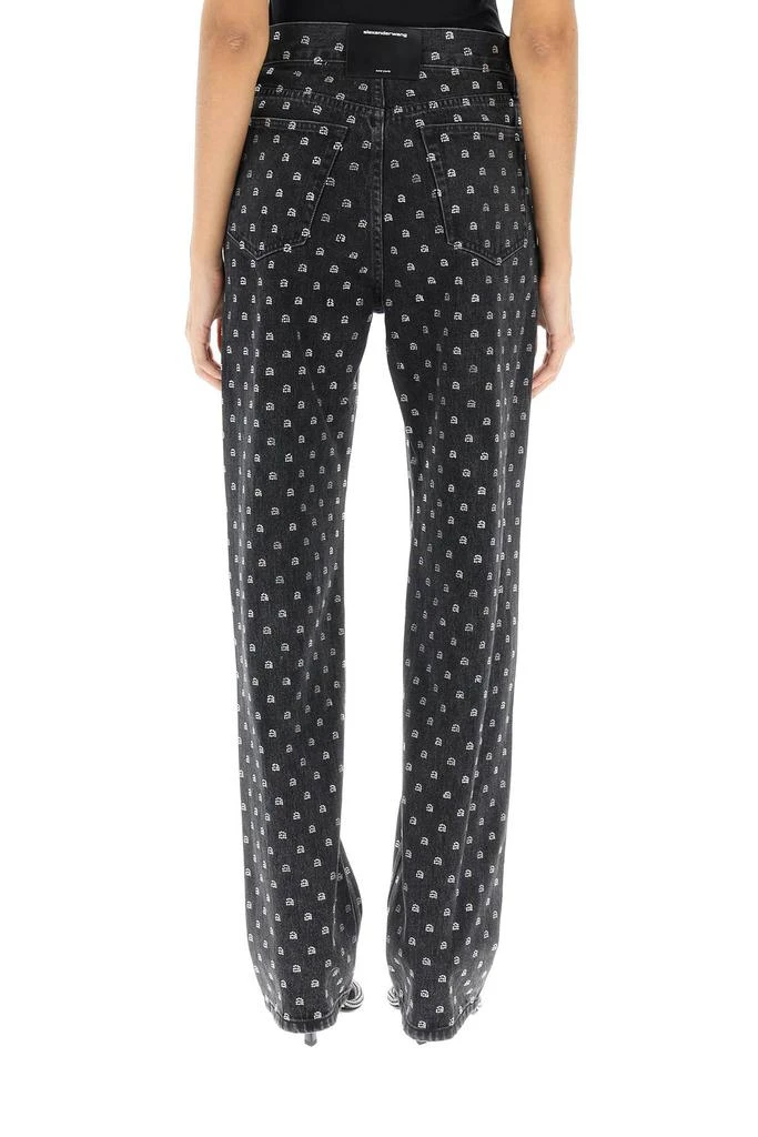 商品Alexander Wang|Alexander wang crystal logo straight jeans,价格¥5345,第3张图片详细描述