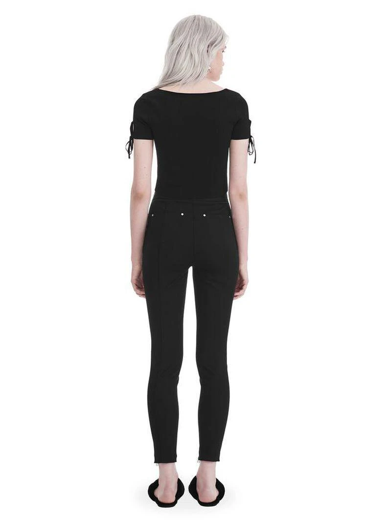 商品Alexander Wang|RIBBED SHORT SLEEVE CROPPED SWEATER WITH TIE DETAIL,价格¥1091,第4张图片详细描述