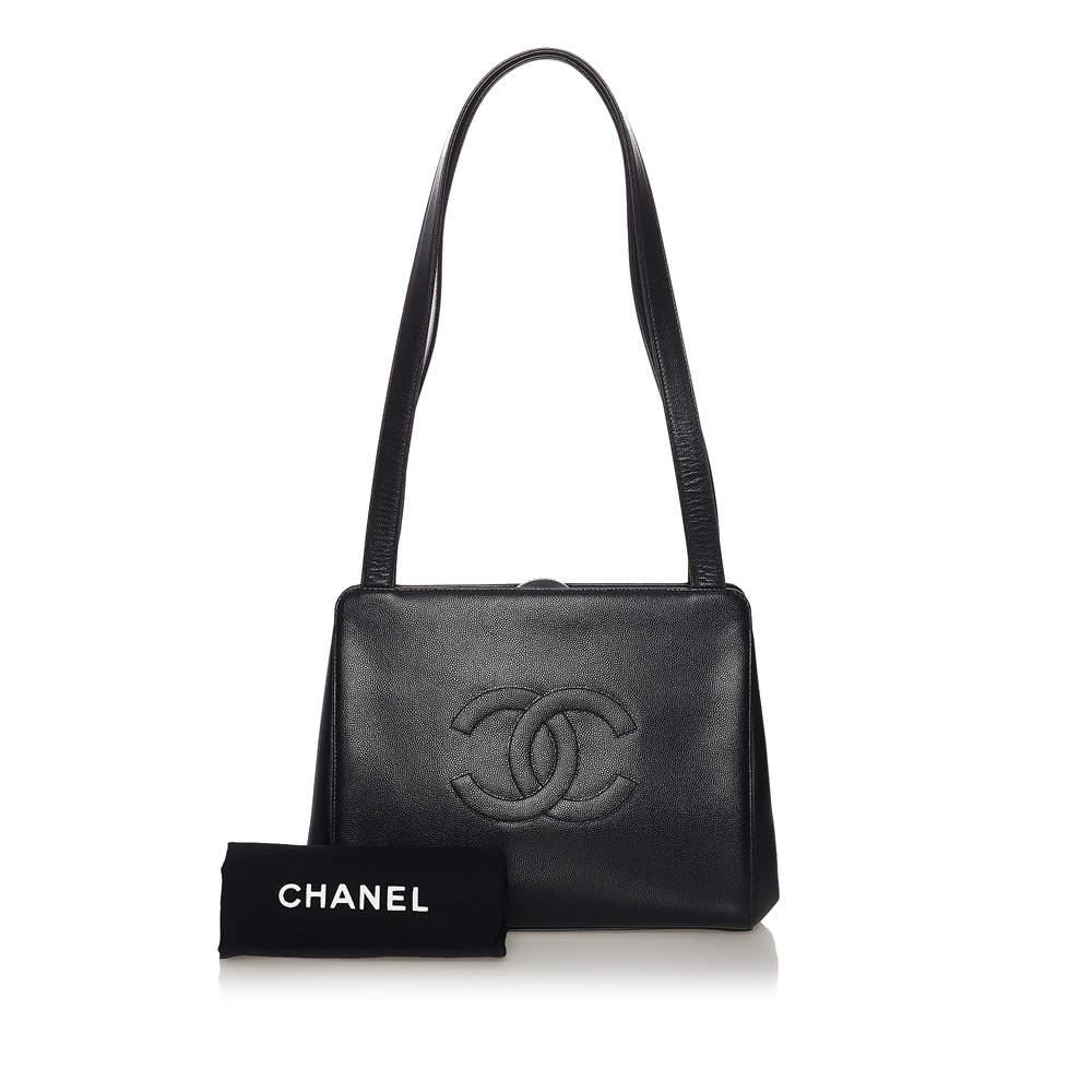 Chanel Black Caviar Leather Shoulder Bag商品第7张图片规格展示
