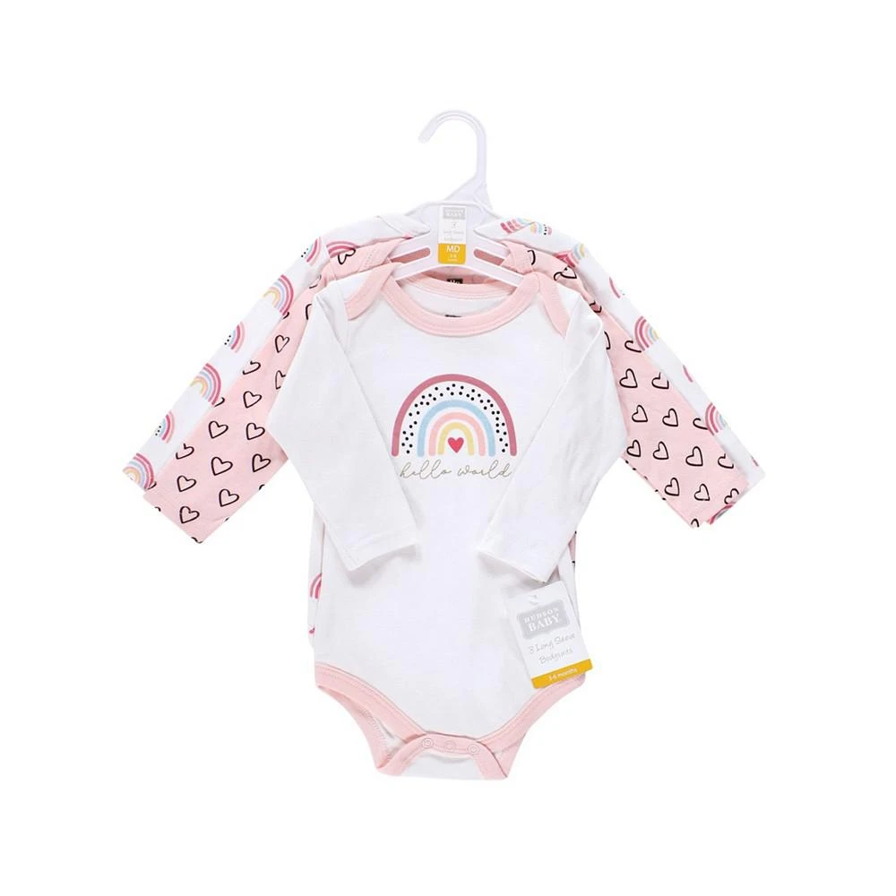 商品Hudson|Baby Girls Long-Sleeve Bodysuits, Pack of 3,价格¥113,第2张图片详细描述