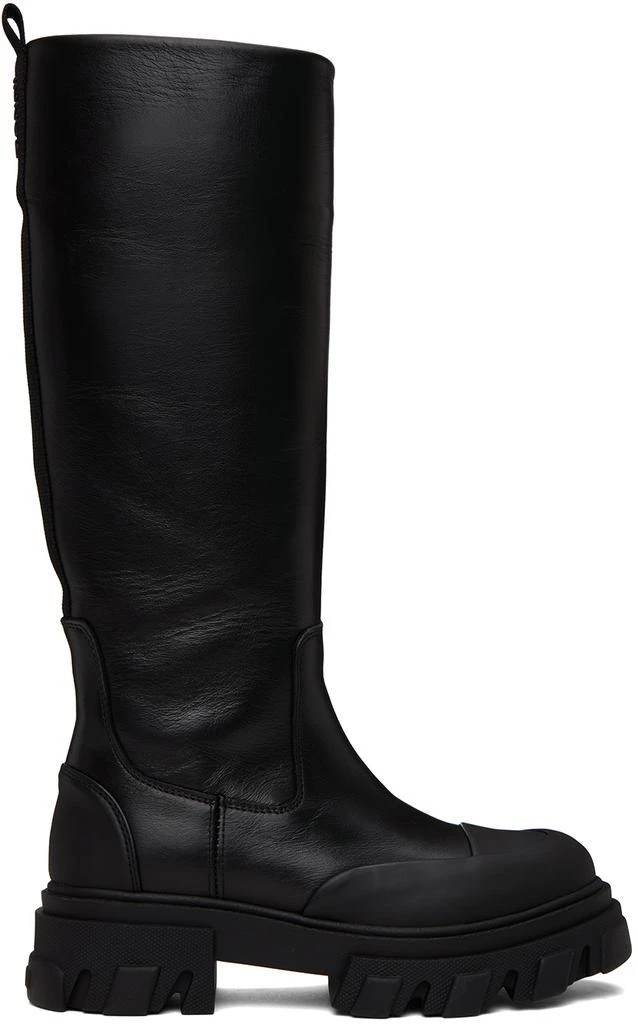 商品Ganni|Black Cleated Tubular Boots,价格¥2530,第1张图片