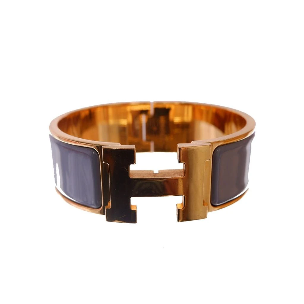 商品[二手商品] Hermes|Hermes Blue Metal Clic Clac Wide Bangle Bracelet,价格¥5493,第1张图片