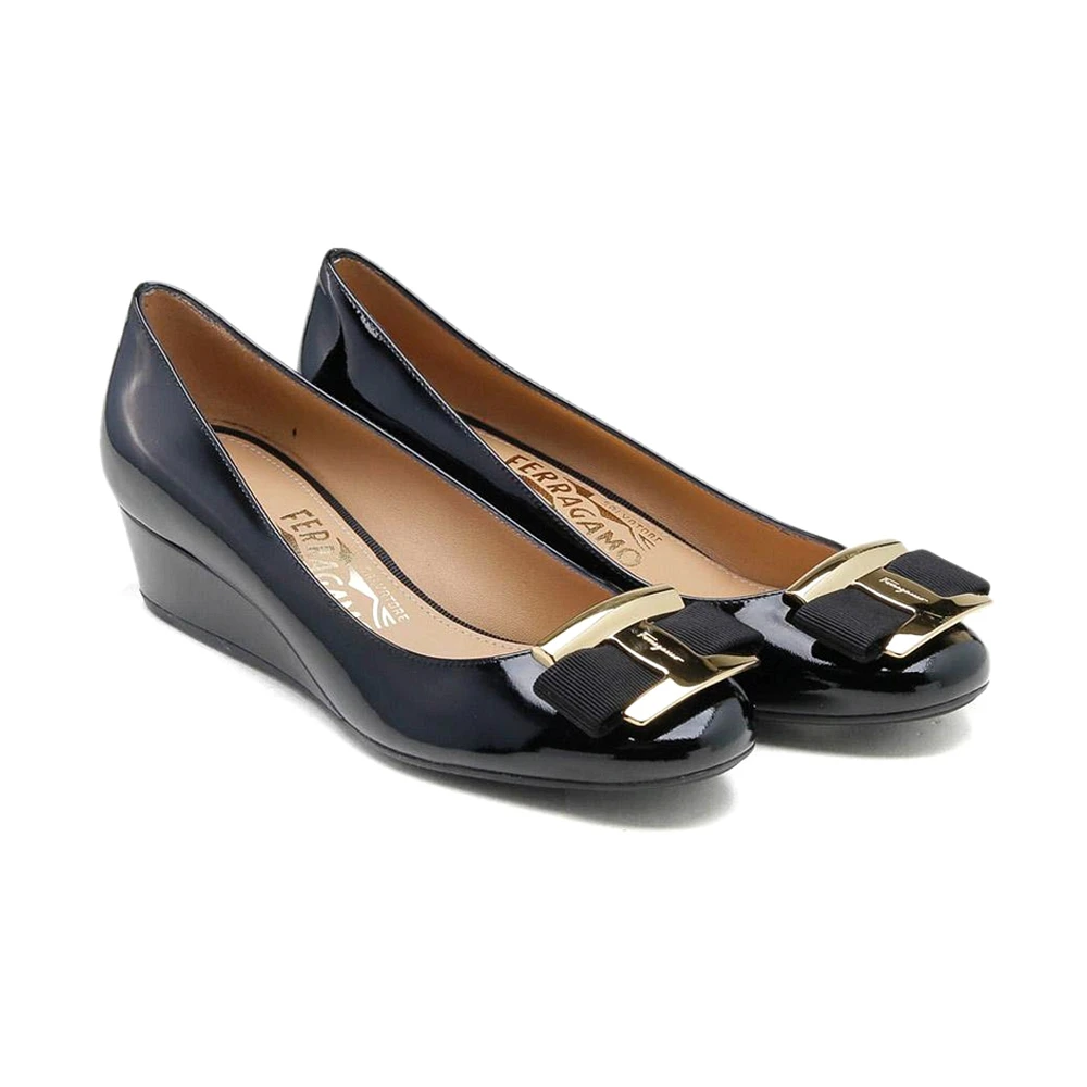 SALVATORE FERRAGAMO 黑色女士坡跟鞋 0592353 商品