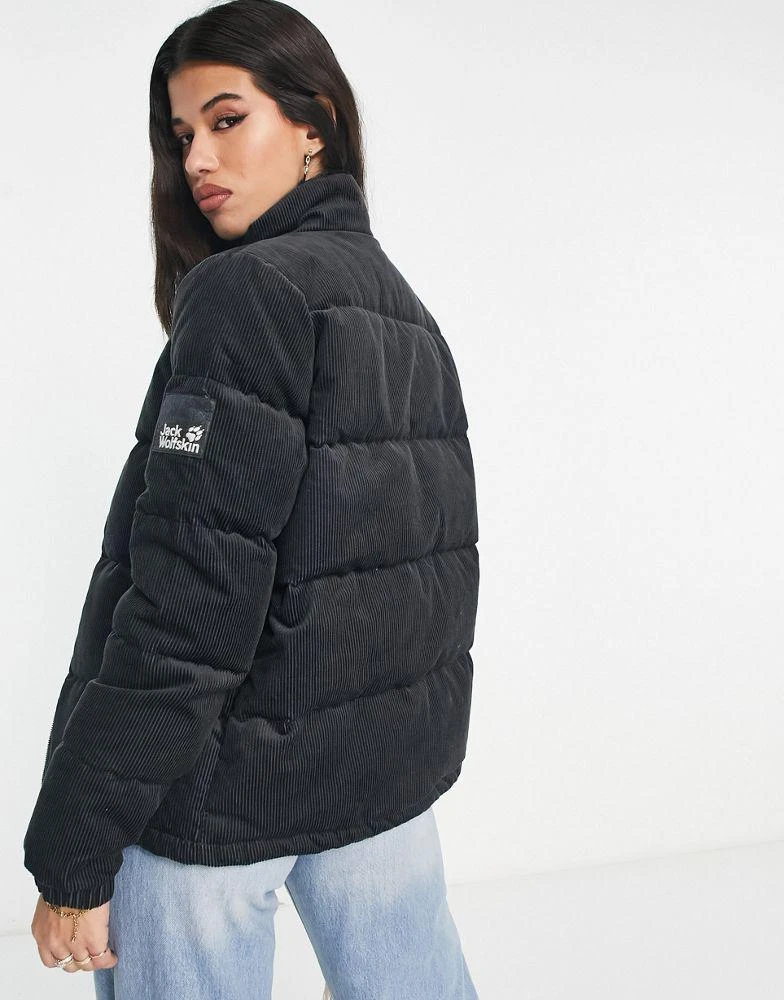 商品Jack Wolfskin|Jack Wolfskin corduroy down puffer jacket in black,价格¥1147,第4张图片详细描述