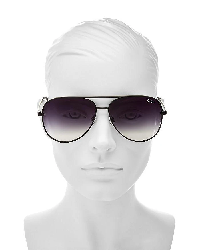 商品Quay|Quay Women's High Key Brow Bar Aviator Sunglasses, 56mm,价格¥482,第2张图片详细描述