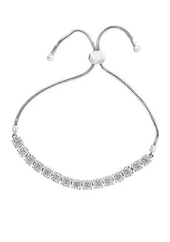 商品Effy|Sterling Silver Diamond Illusion Bolo Bracelet,价格¥726,第1张图片