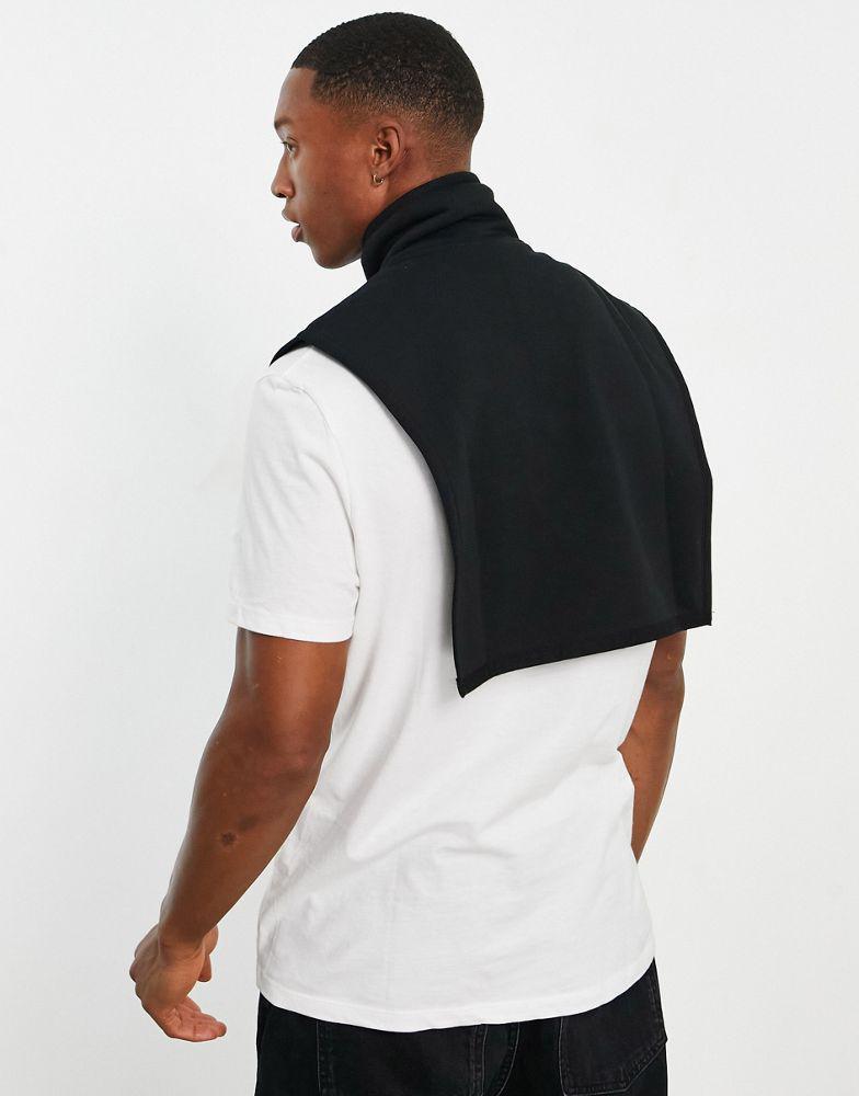 商品ASOS|ASOS DESIGN oversized sweatshirt bib with half zip in black,价格¥136,第4张图片详细描述