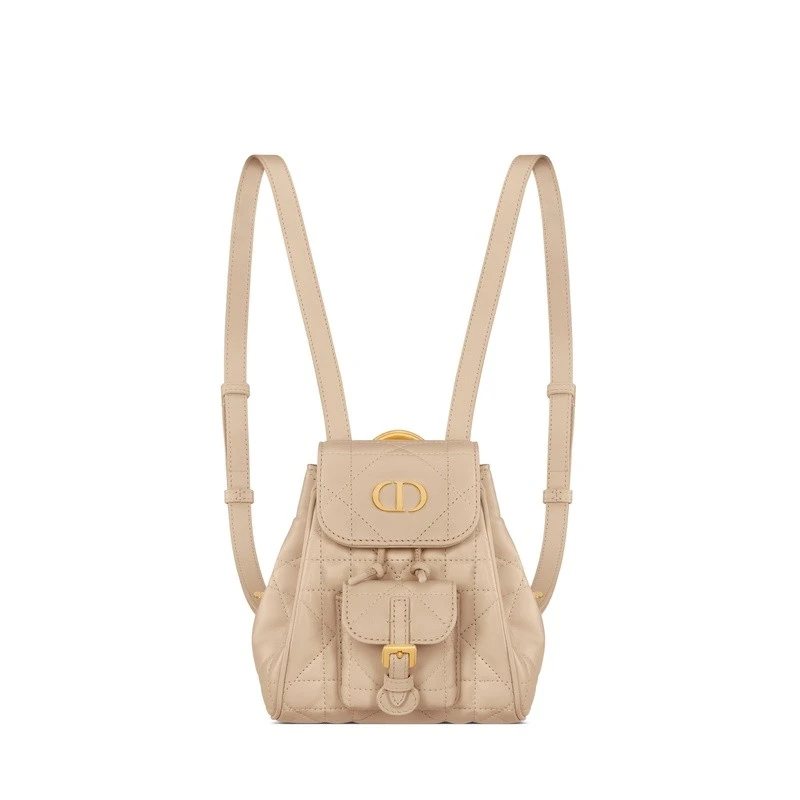 商品Dior|Dior 迪奥Caro系列女士浅褐色羊皮双肩包,价格¥19807,第1张图片