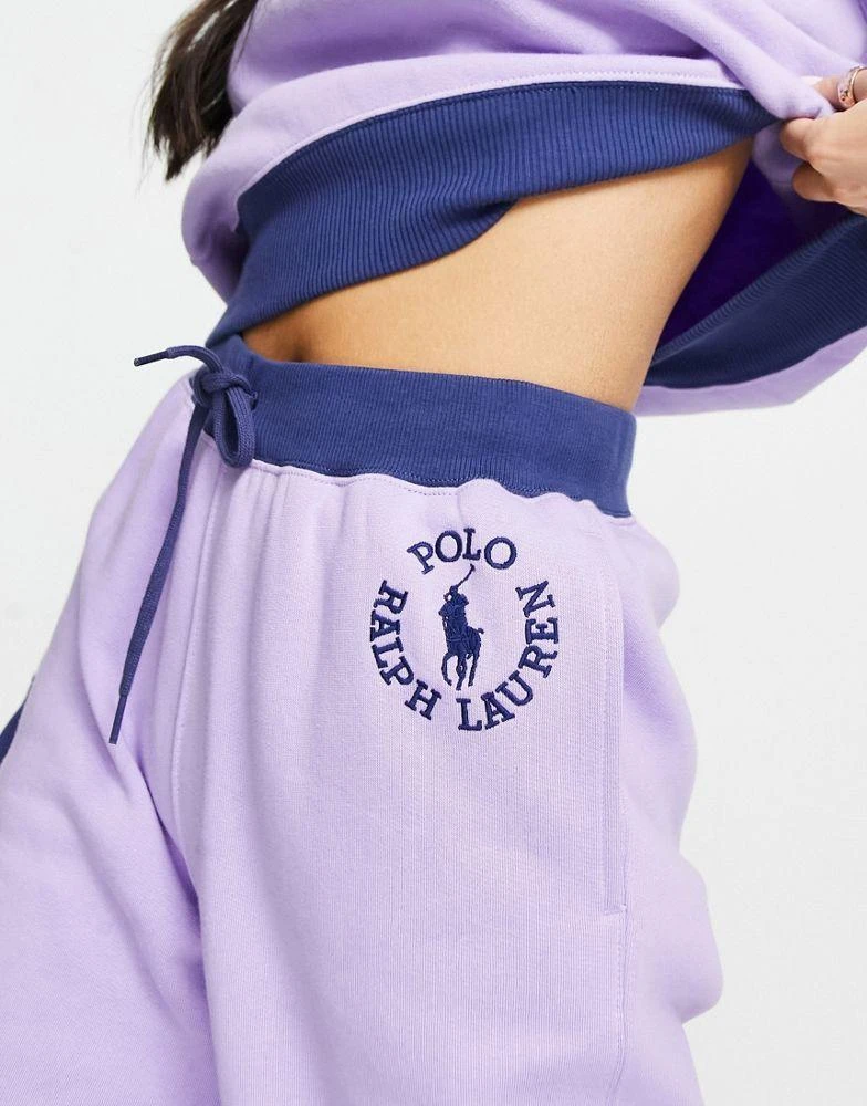 商品Ralph Lauren|Polo Ralph Lauren x ASOS exclusive collab co-ord logo joggers in lavender,价格¥748,第3张图片详细描述