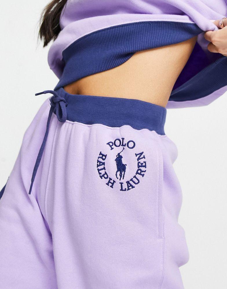 商品Ralph Lauren|Polo Ralph Lauren x ASOS exclusive collab co-ord logo joggers in lavender,价格¥655,第5张图片详细描述