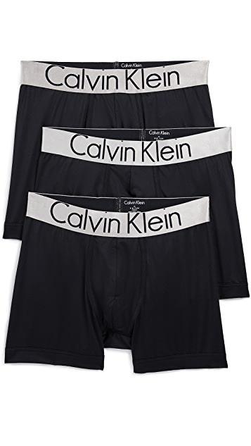 商品Calvin Klein|Steel Micro 3 条装平角短内裤,价格¥434,第5张图片详细描述