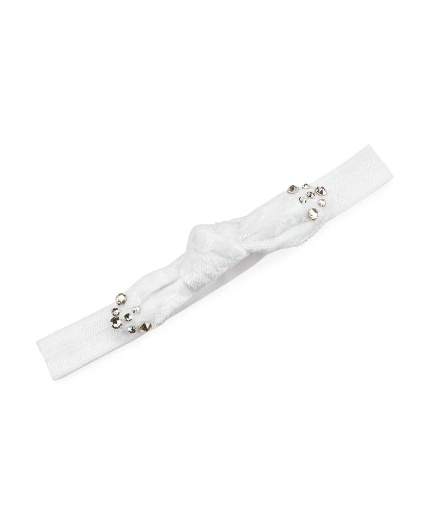 商品Bari Lynn|Baby's Crystal Embellished Velvet Bow Elastic Headband,价格¥73,第1张图片