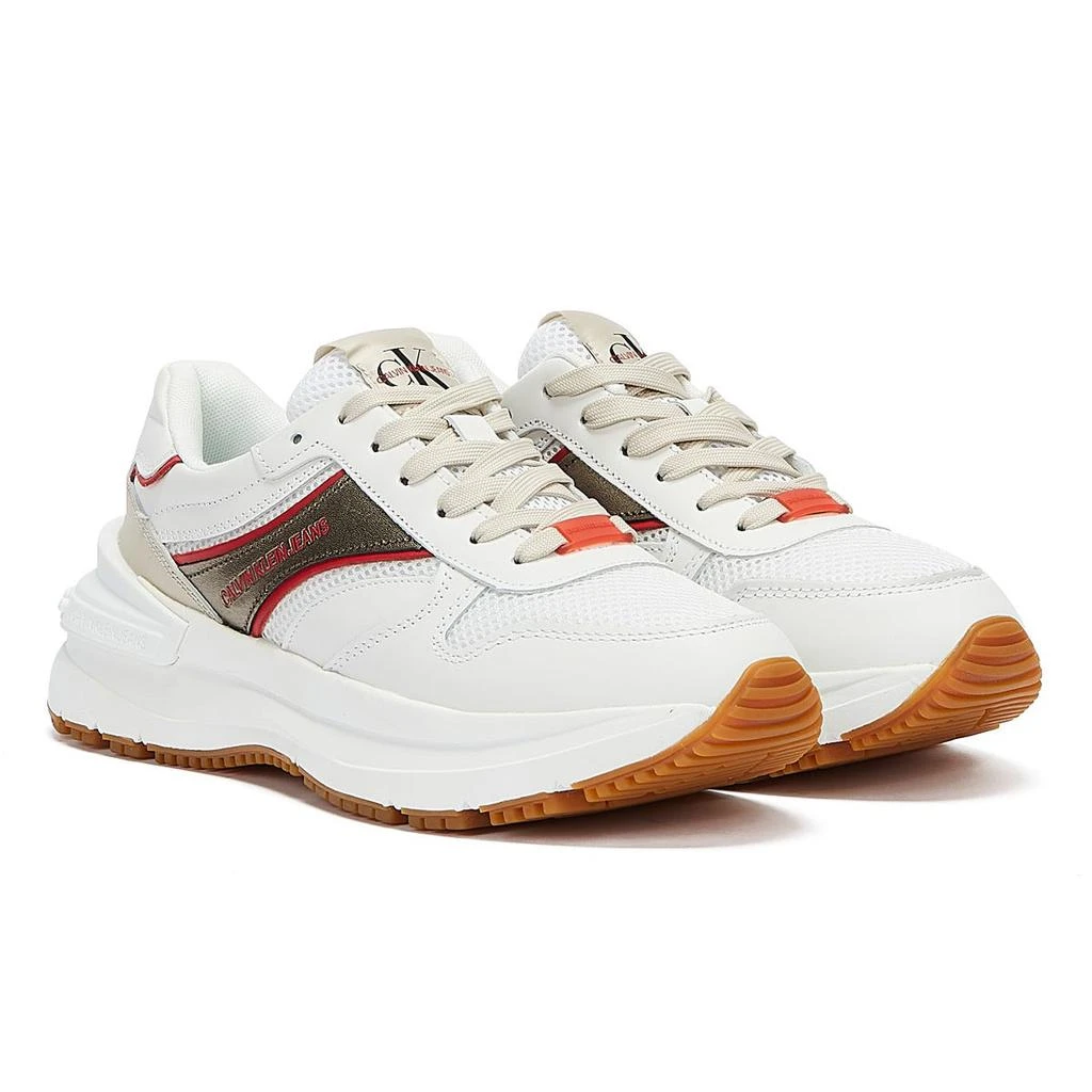 商品Calvin Klein|Calvin Klein Jeans Runner Snap Mens White Trainers,价格¥485,第1张图片
